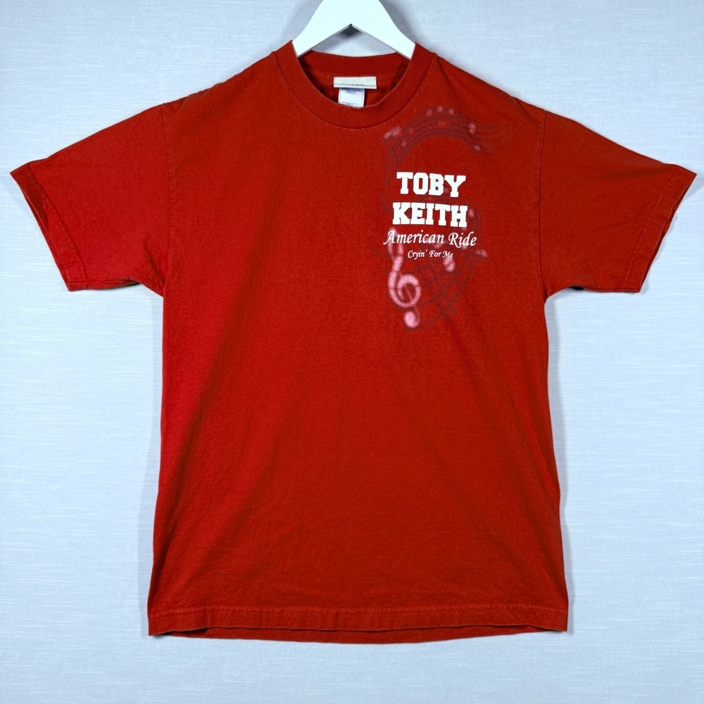 Toby Keith Shirt Adult Large Red I Love This Bar & Grill Short Sleeve God Bless